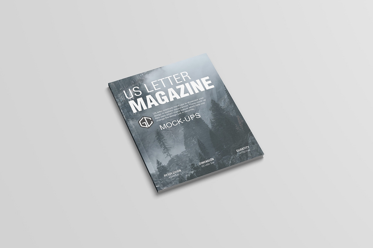US Letter Magazine Mockup, a Books & Magazine Mockup by graphiccrew (Photo 2 of 19)