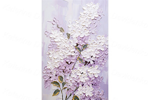 Set Interior Floral Artwork Impasto