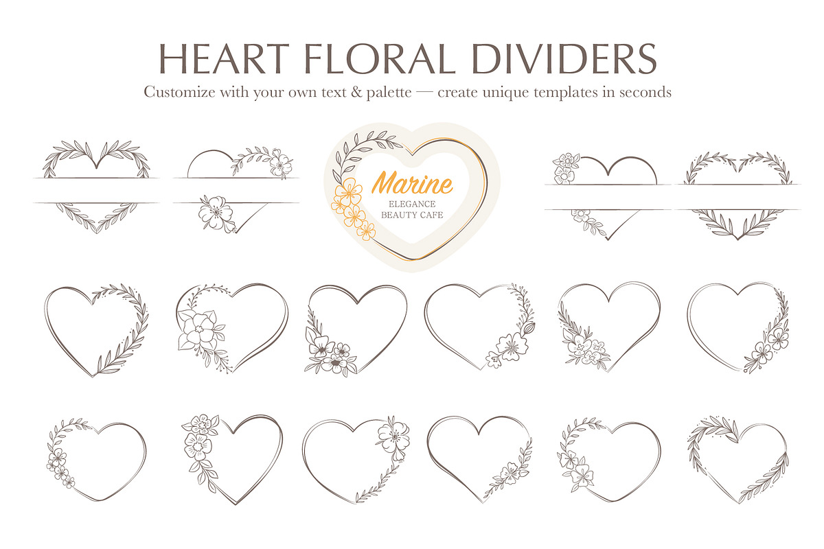 Bohemian Floral Branding Kit, a Decorative Illustration by Lettering_Logo (Photo 7 of 11)