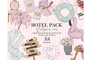 Hotel vacation luxury travel clipart, an Illustration by Milatoo (Thumbnail 4 of 5)