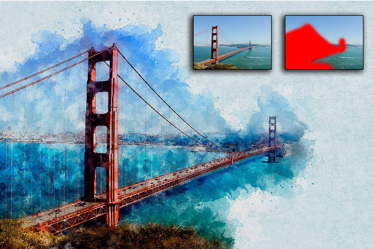 Artistic Watercolor Photoshop action, an Action Add-On by Design Forest (Photo 5 of 9)
