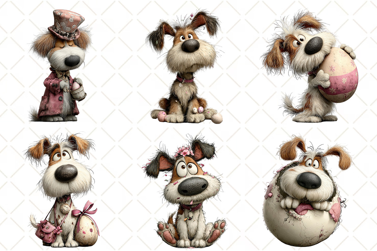 Whimsical Easter Dog Clipart, an Illustration by Black Bird Studio (Photo 5 of 6)