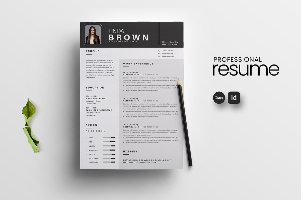 Minimal Resume Template, a Stationery Template by Creatiya Type (Photo 1 of 3)
