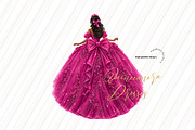 Fuchsia Tan skin Princess Clipart, a Person Illustration by Sunflower Day Love (Thumbnail 3 of 3)