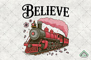 Believe North Pole Train Png, an Illustration by Craft Nest (Thumbnail 1 of 6)