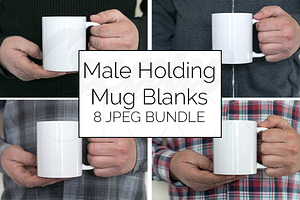 Male Blank Coffee Mug Mockup Bundle