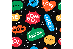 Speech bubbles words seamless, a Texture Illustration by YummyBuum