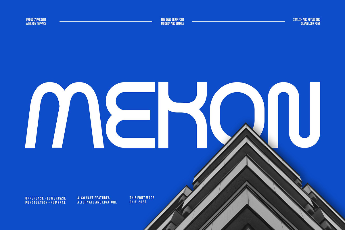 Mekon || Modern Display Sans Serif, a Sans Serif Font by Ermedia Studio (Photo 1 of 10)