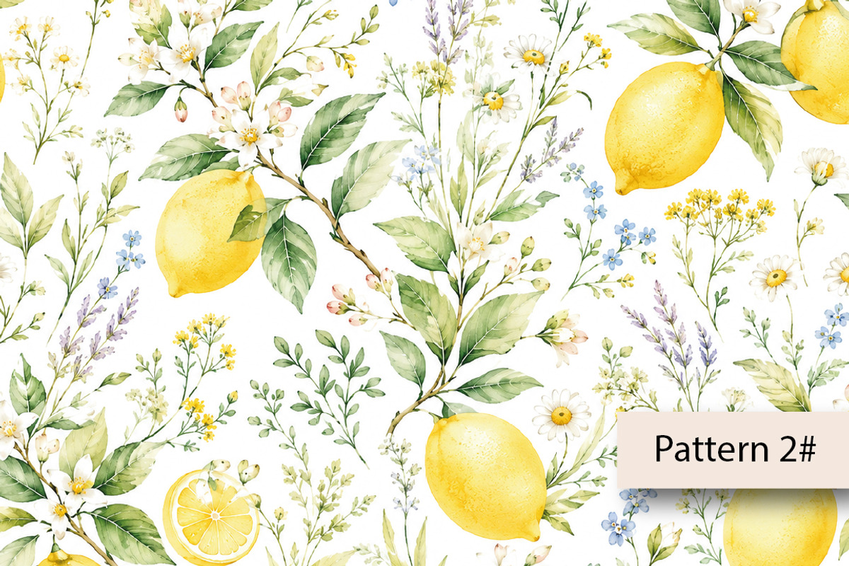 Watercolor Lemon Seamless Pattern, a Pattern Graphic by Villa 11 Estudio (Photo 3 of 8)
