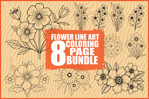 Botanical Line Art Coloring Sheets, an Illustration by balal
