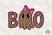Leopard Ghost Boo Coquette Bow PNG, an Illustration by Craft Nest (Thumbnail 1 of 6)