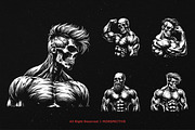 10 Bundle Dark Art Skull Bodybuilder, an Illustration by Morspective (Thumbnail 3 of 7)