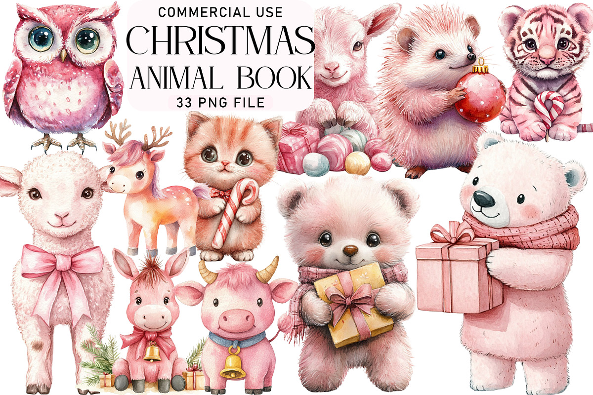 Little Pink Animal Christmas Book, an Illustration by Daily.Designs (Photo 1 of 5)