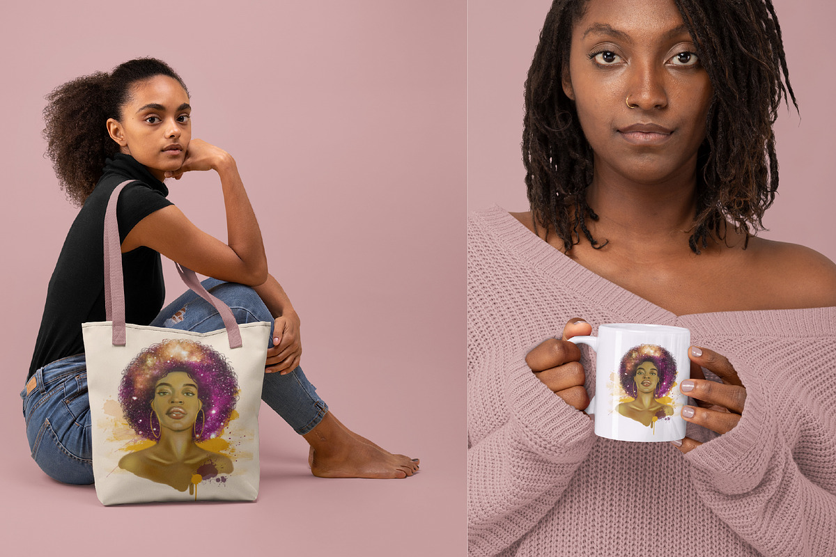 Black African American Woman 1 PNG, an Illustration by Orange Brush Studio (Photo 3 of 5)