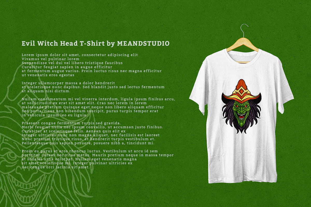 Evil Witch Head Vector illustration, an Illustration by MEANDSTUDIO (Photo 3 of 3)