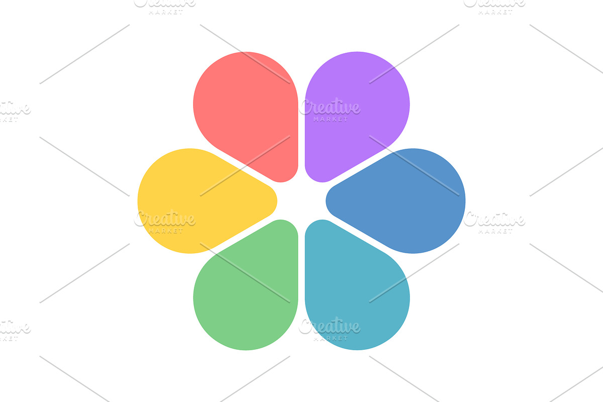 Flower petal circle diagram, an Object Graphic by Elena Pimukova (Photo 3 of 9)