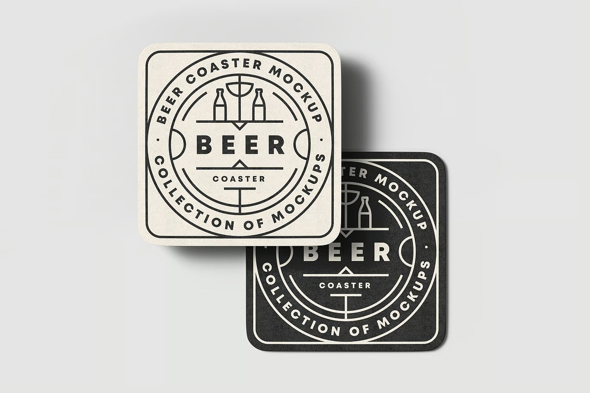 Beer Coaster Mock-up, an Advertising Mockup by zippypixelstudio (Photo 5 of 15)
