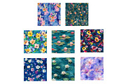 Flowers Digital Papers, a Texture Illustration by Designworld (Thumbnail 4 of 5)