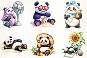 Funny Sunbathing Panda Clipart, an Illustration by Watercolor design (Thumbnail 3 of 4)