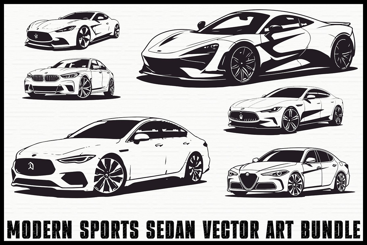 Modern Sports Car Vector Art Set, an Illustration by BIPLOB EXPERT (Photo 1 of 7)