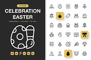 Celebration Easter Icons, an Icon by Spacepixel Creative (Thumbnail 1 of 3)