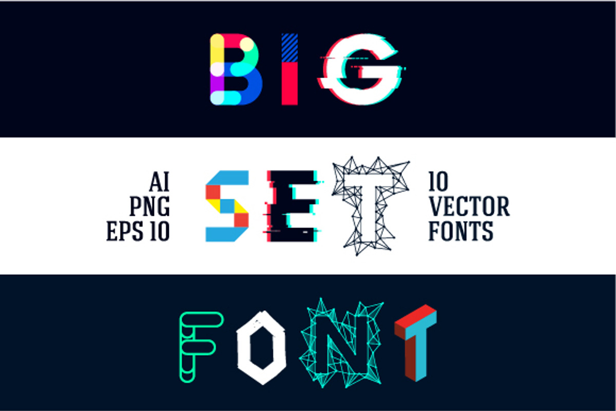 10 vector fonts, a Decorative Illustration by MaximGertsen (Photo 1 of 11)