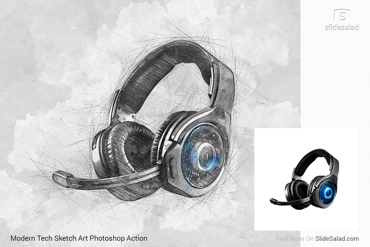 Tech Sketch Art Photoshop Action, an Action Add-On by SlideSalad (Photo 48 of 49)