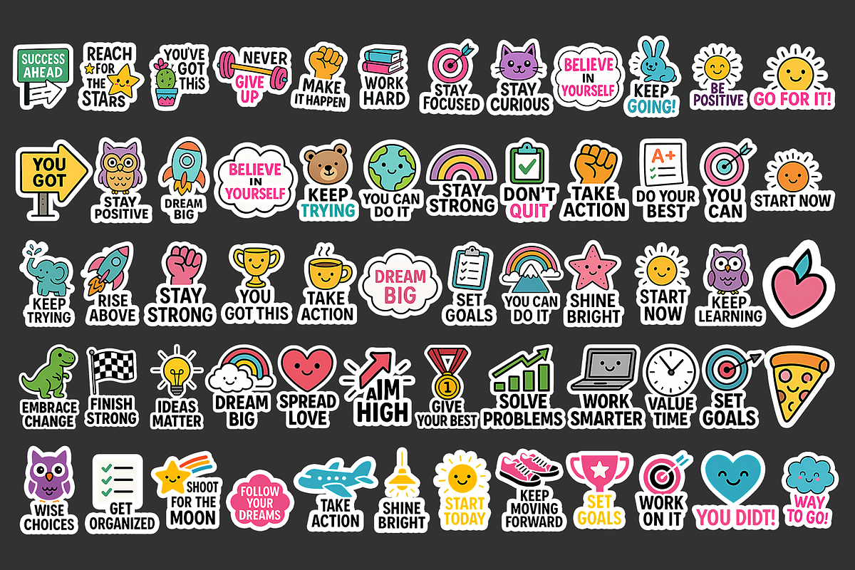 Cool Motivational Stickers, an Object Graphic by Nina Shaw (Photo 5 of 10)
