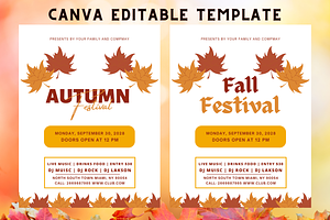 Editable Fall Festival Flyer CANVA