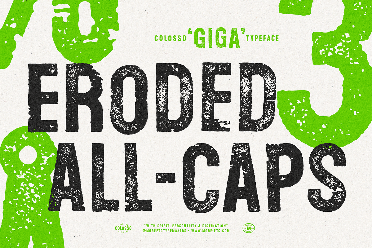 Colosso Giga Display Font, a Sans Serif Font by More Etc. Studios (Photo 3 of 14)