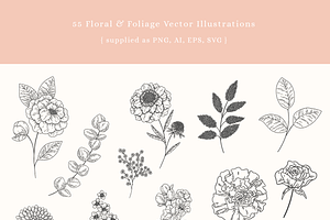 Bouquet Florals Vector Illustrations