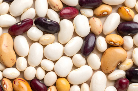 mixed beans top flat view AI generated