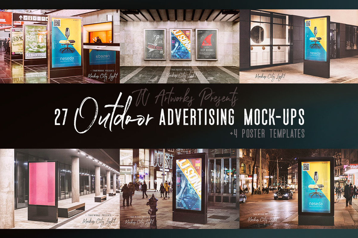 27 Outdoor Advertising Mockups, an Advertising Mockup by TVartworks (Photo 1 of 37)
