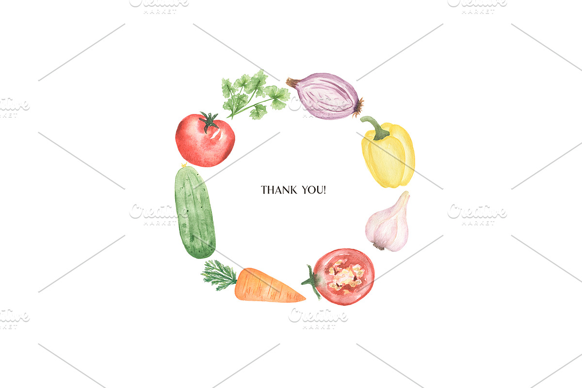 Watercolor Vegetables Collection, a Food Illustration by MayaNavits (Photo 12 of 12)
