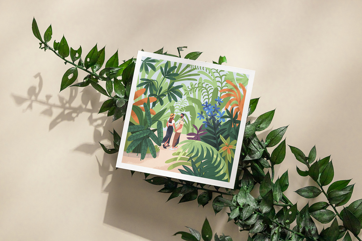 Botanical garden with green plants, a Person Illustration by Good Studio (Photo 9 of 13)
