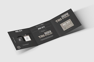 Tri-Fold Square Brochure Mock-up 4