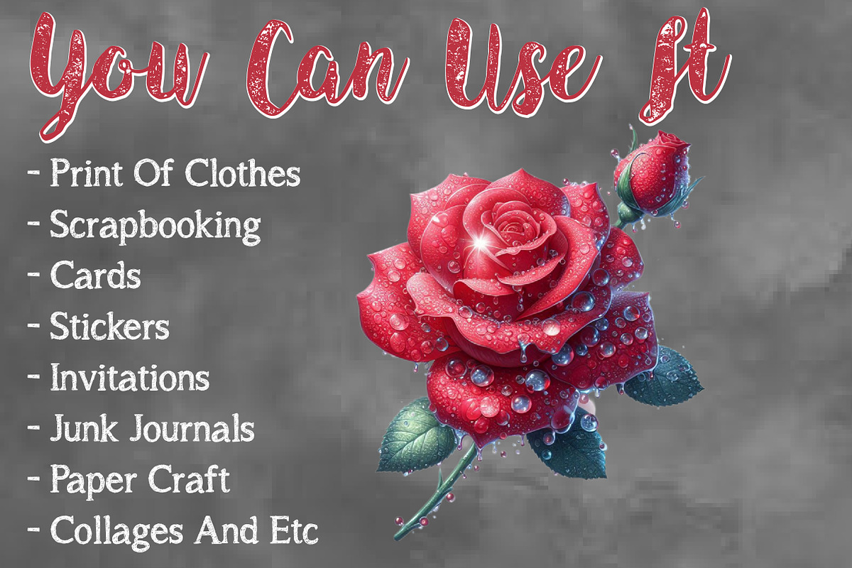 Watercolor Cute Rose PNG Clipart, a Seasonal Illustration by Craft Nest (Photo 5 of 5)