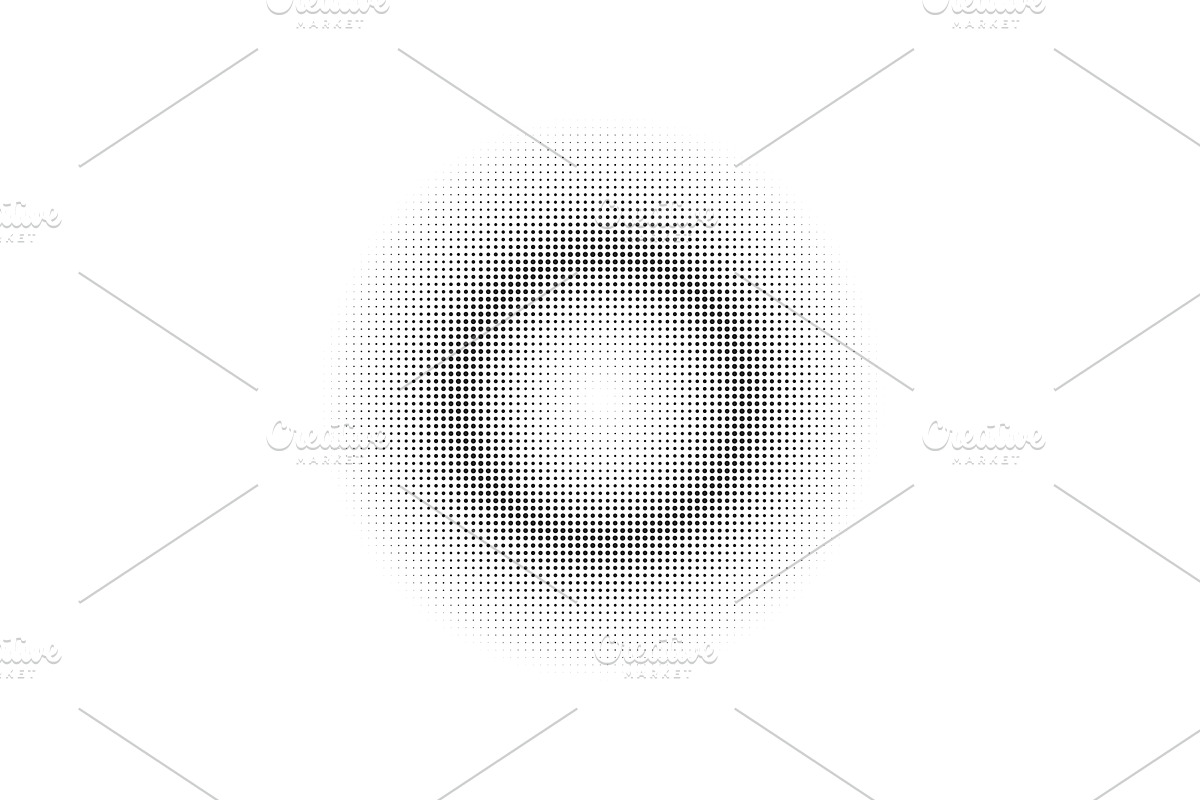 Vector halftone radial dot pattern, an Illustration by Liudmyla Matviiets