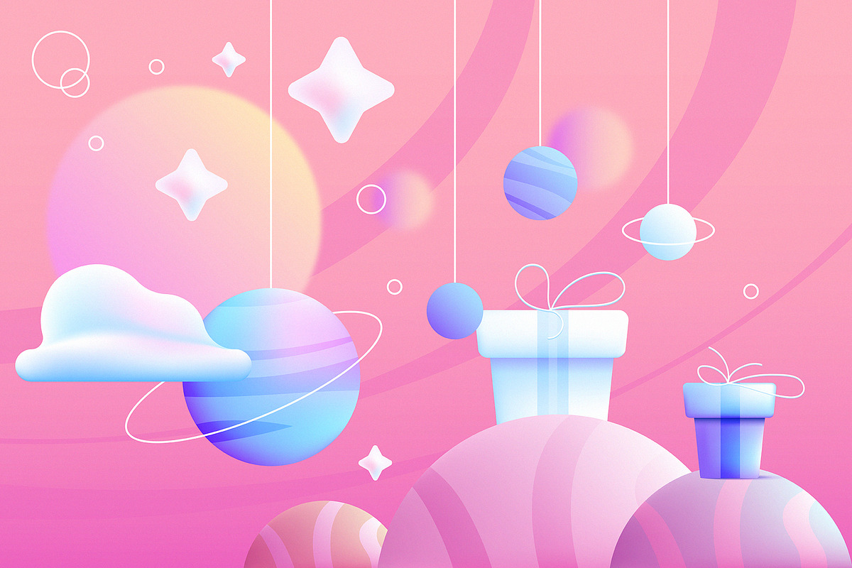 Intergalactic 3D Christmas, a Decorative Illustration by Polar Vectors (Photo 6 of 14)