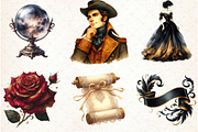 Gilded Reverie Watercolor Clipart, an Illustration by Libby Wishes (Thumbnail 2 of 7)