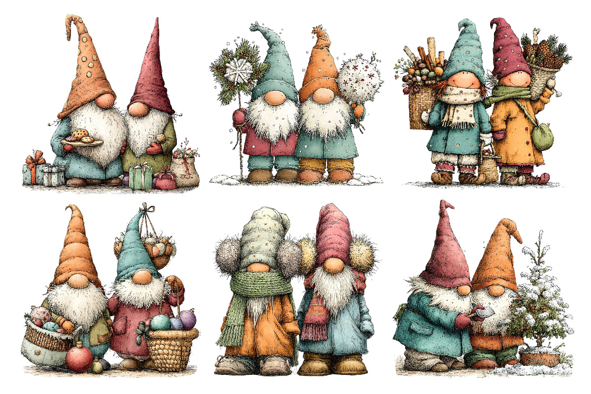 Christmas Whimsical Gnome Friend, a Seasonal Illustration by Creative Art (Photo 4 of 7)