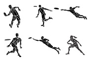 Frisbee Playing Silhouette Vector, an Illustration by Kluva's Wavy Silhouettes (Thumbnail 2 of 2)
