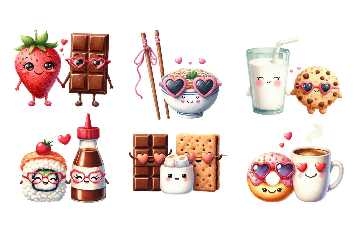 Valentine Food Pairs Clipart, an Illustration by Designworld (Photo 4 of 5)