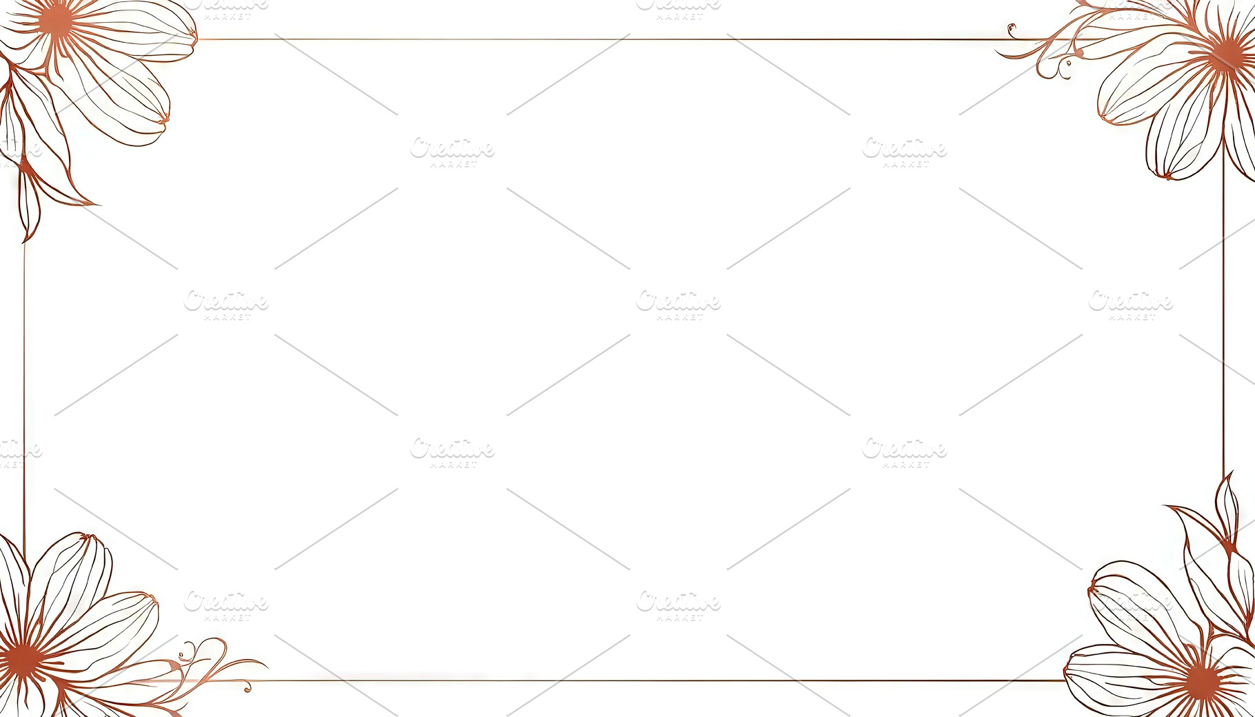 Feminine Rose Gold Floral Frame Whit, a Photo by LOGOCREATIVE