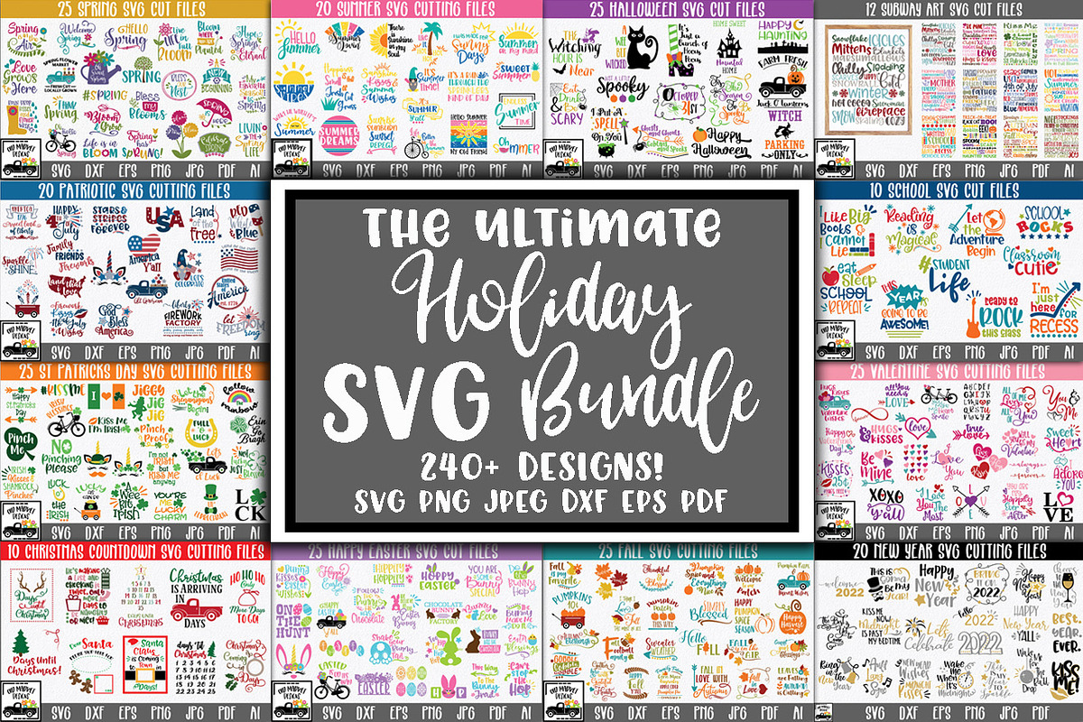 The Ultimate Holiday SVG Bundle, an Education Illustration by OldMarket Designs (Photo 1 of 13)