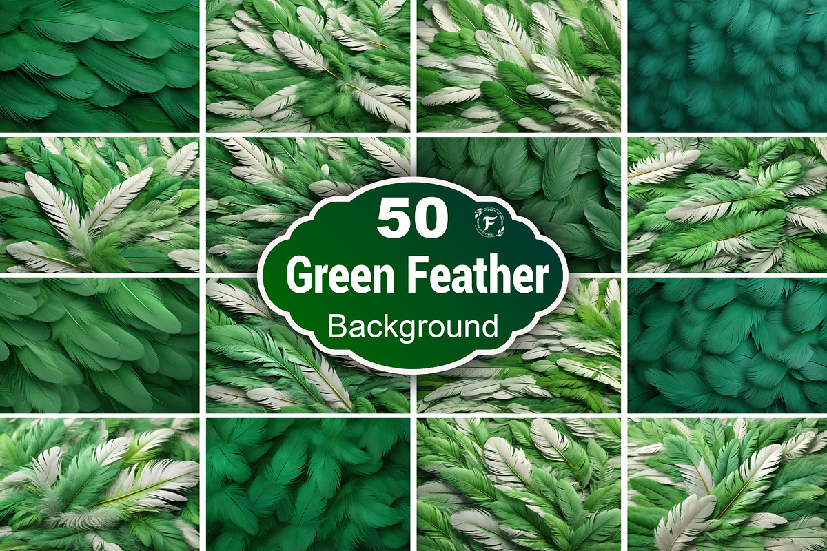 Green Feathers Wallpaper, a Texture Graphic by Forhadx5 (Photo 1 of 5)