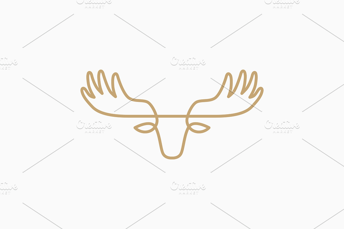 Moose antlers head logo vector icon, a Branding & Logo Template by VASTARD STUDIO