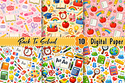 Cute Back to School Digital Paper, a Pattern Graphic by Coco Bloom (Thumbnail 2 of 3)
