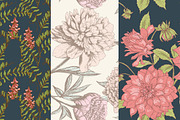 Hand Drawn Floral Vector Patterns, a Pattern Graphic by MeadowFox (Thumbnail 6 of 8)