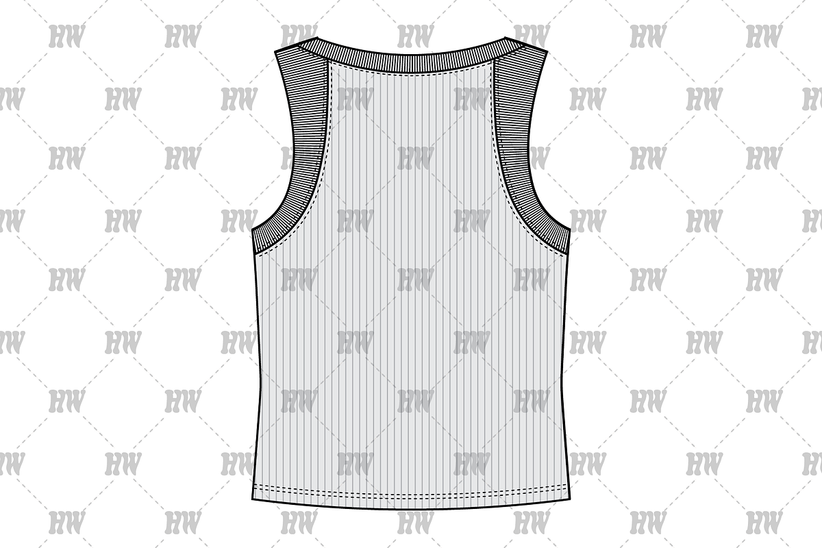 Thick Ribbed Tank Top Fashion Flat, a Shirt Mockup by haydenwentworth (Photo 3 of 3)
